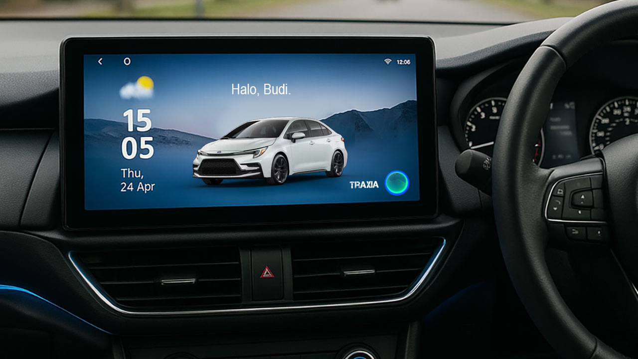 In-vehicle Android Head Unit with Traxia AI Assistant